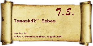 Tamaskó Sebes névjegykártya